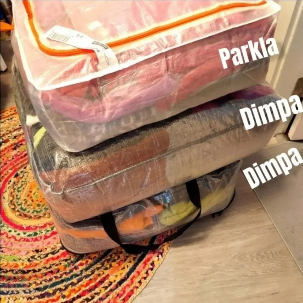 IKEA PÄRKLA - Set of Four (4) IKEA Roomy Sturdy Storage Reusable Case Tote Eco